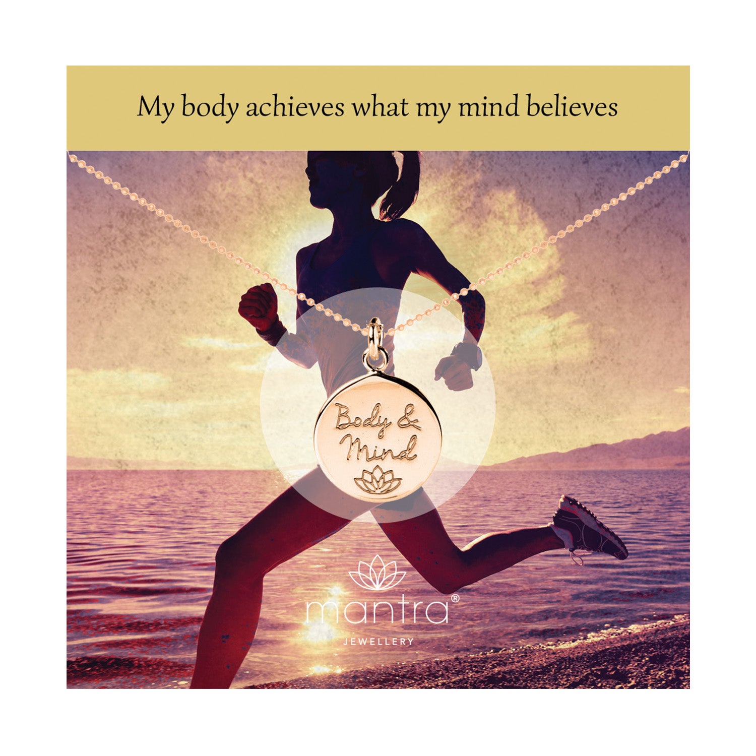 Mantra Jewellery Body & Mind Disc Necklace in Rose Gold