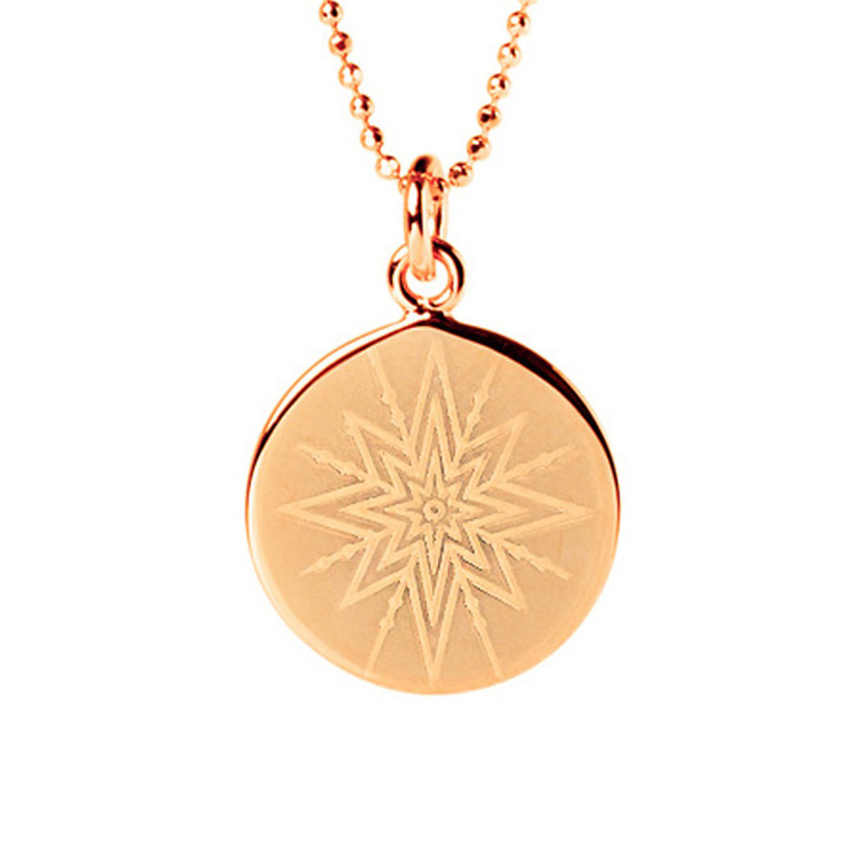 Mantra Jewellery Inspiring Star Disc Necklace in Rose Gold
