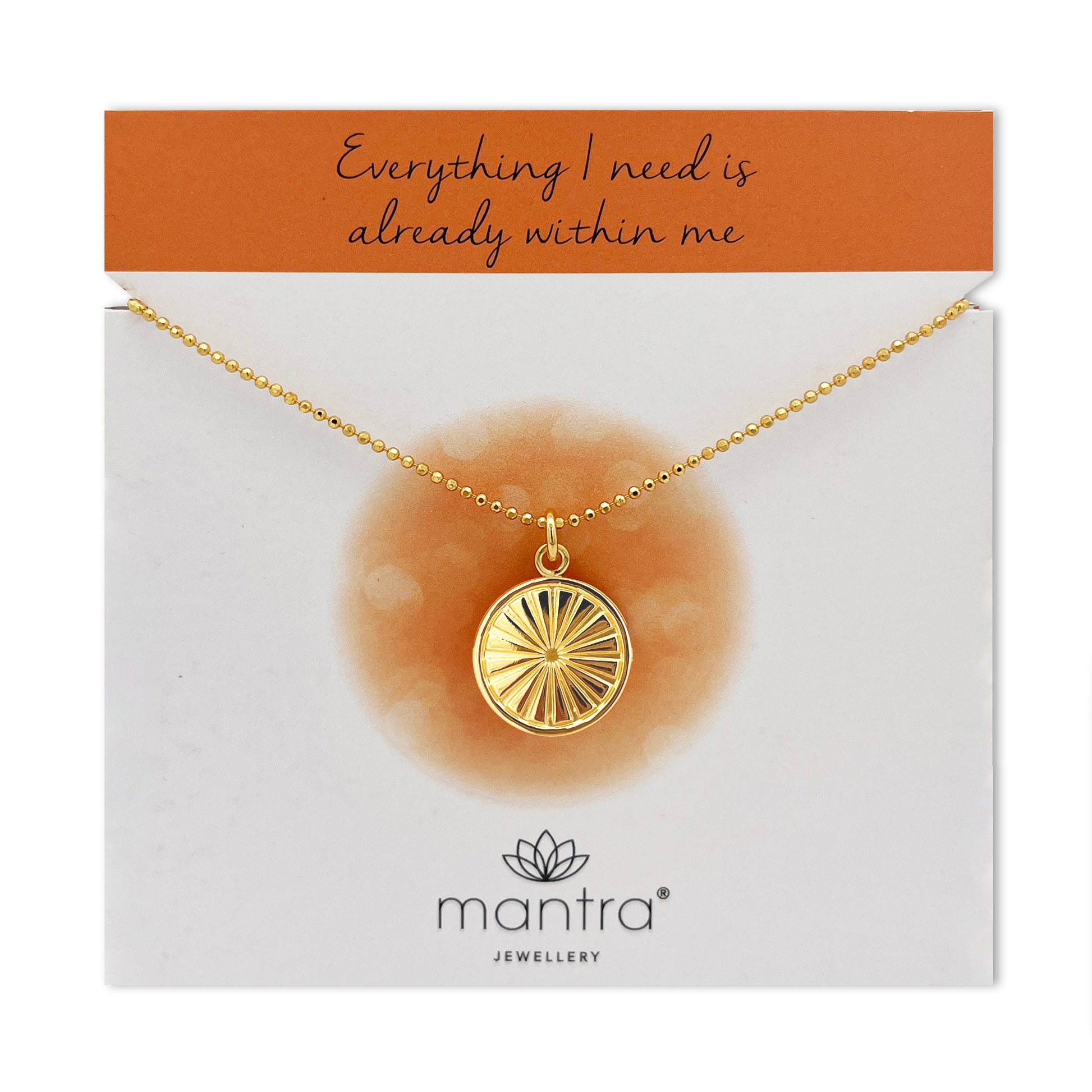 Mantra Jewellery Everything I Need Disc Necklace in Gold