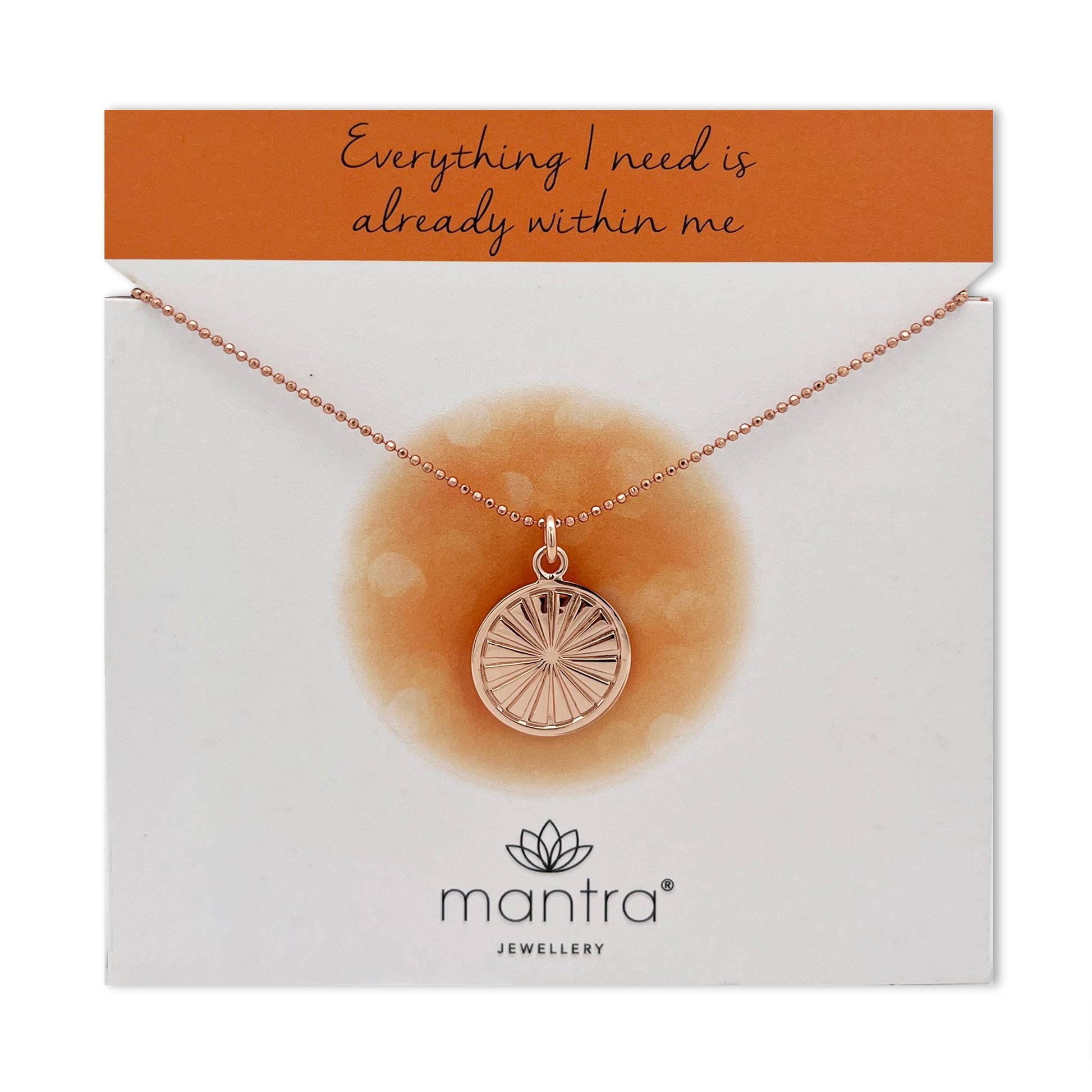 Mantra Jewellery Everything I Need Disc Necklace in Rose Gold