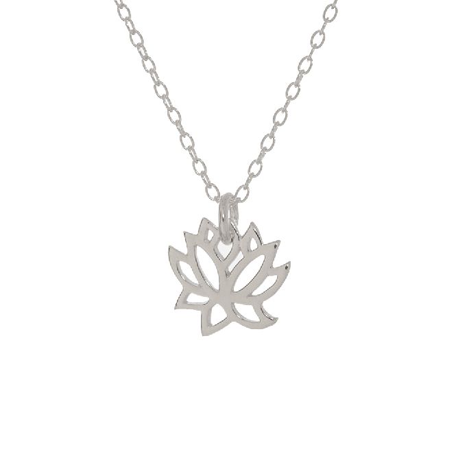 Mantra Jewellery Lotus Necklace in Sterling Silver