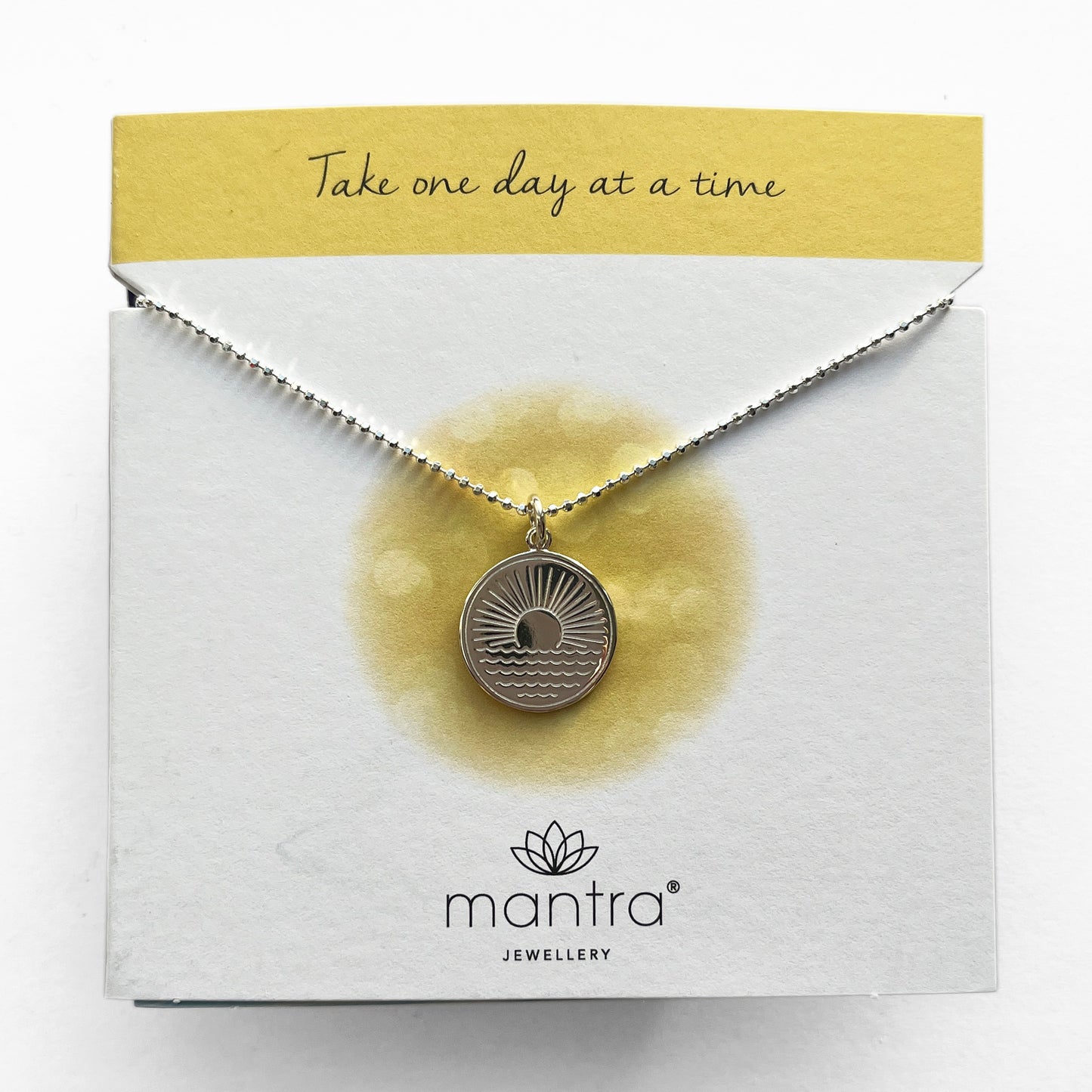 One Day at a Time Disc Necklace in Sterling Silver
