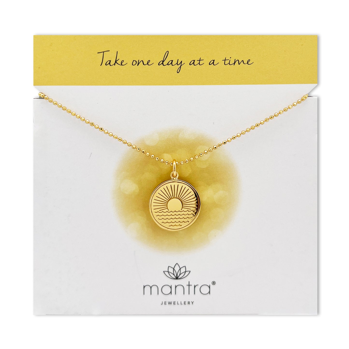 One Day at a Time Disc Necklace in Gold