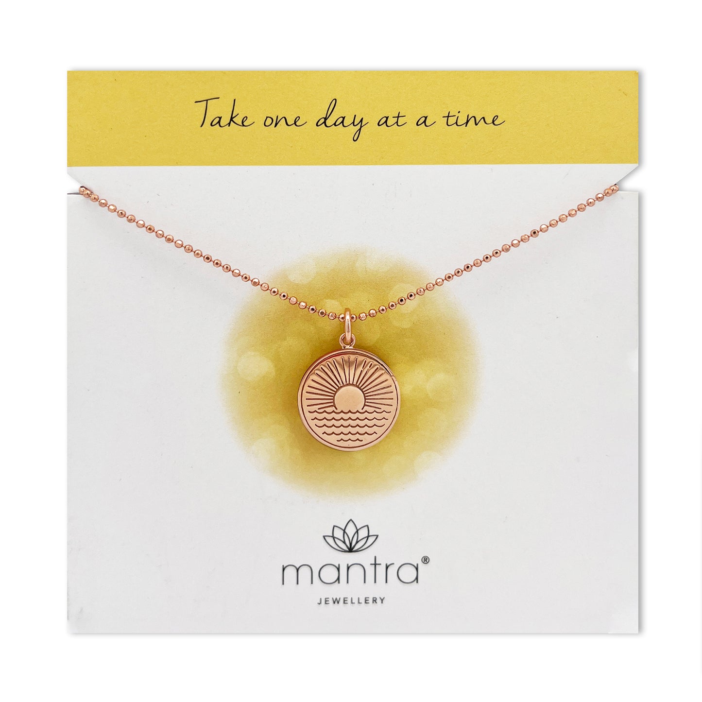 One Day at a Time Disc Necklace in Rose Gold
