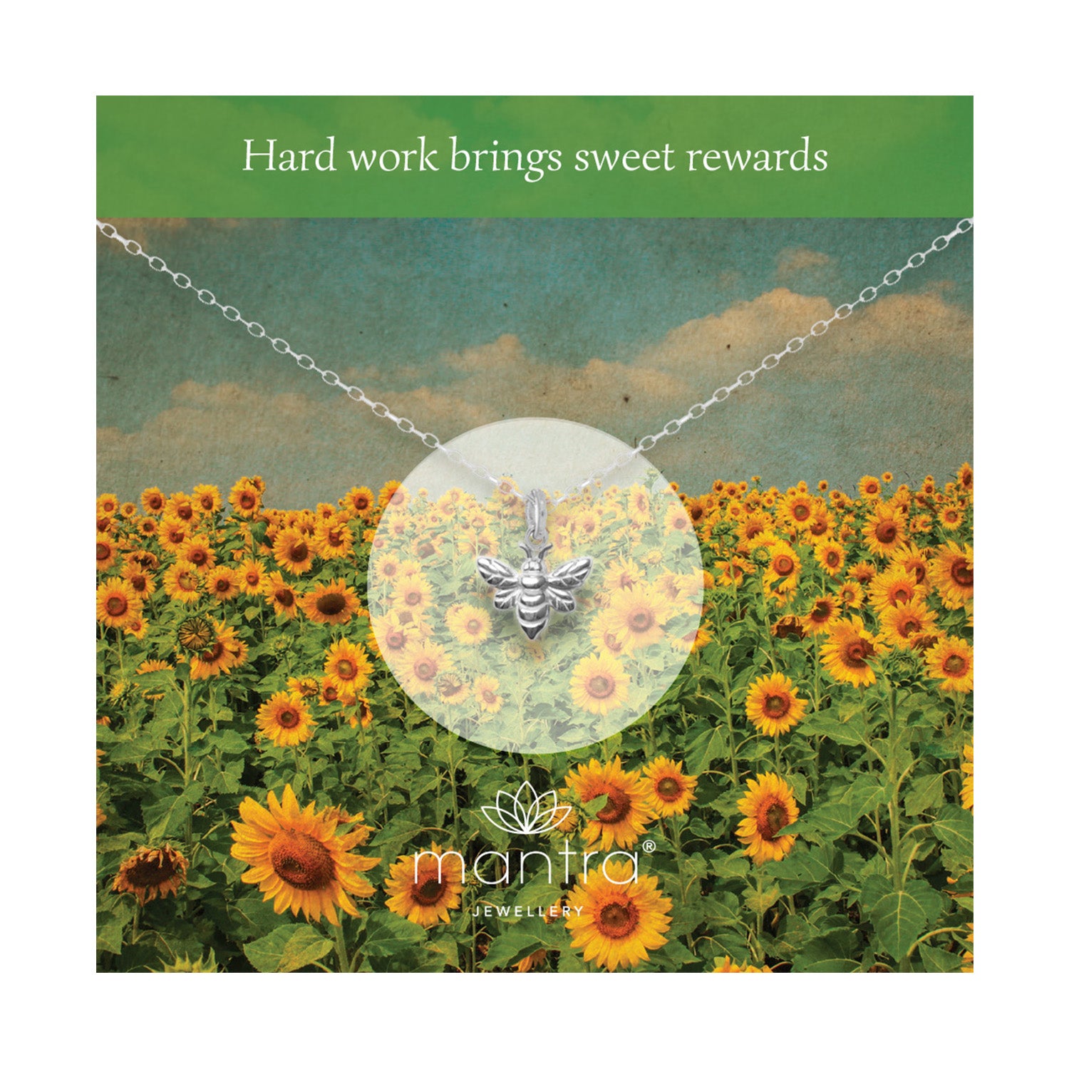 Mantra Jewellery Bee Necklace in Sterling Silver