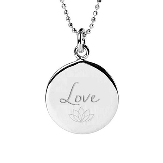 Love Disc Necklace in Sterling Silver