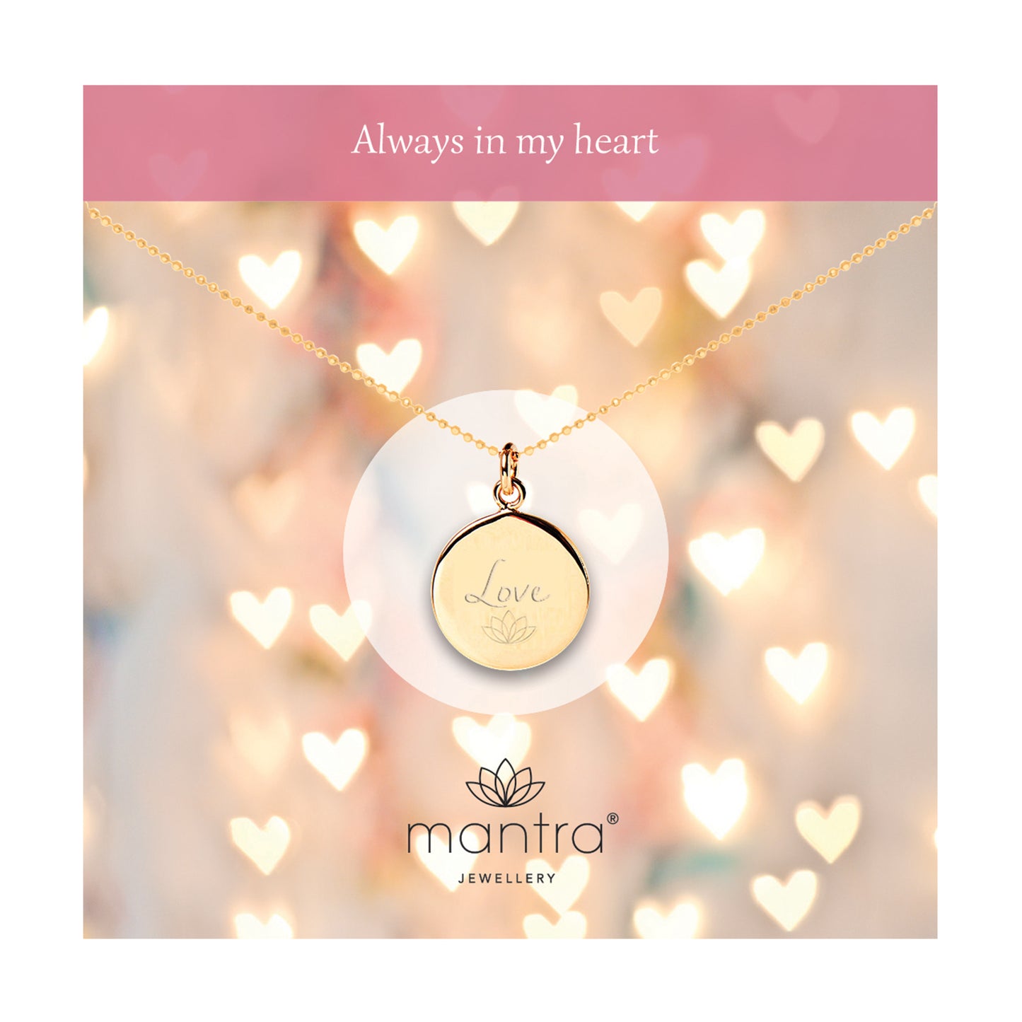 Love Disc Necklace in Gold