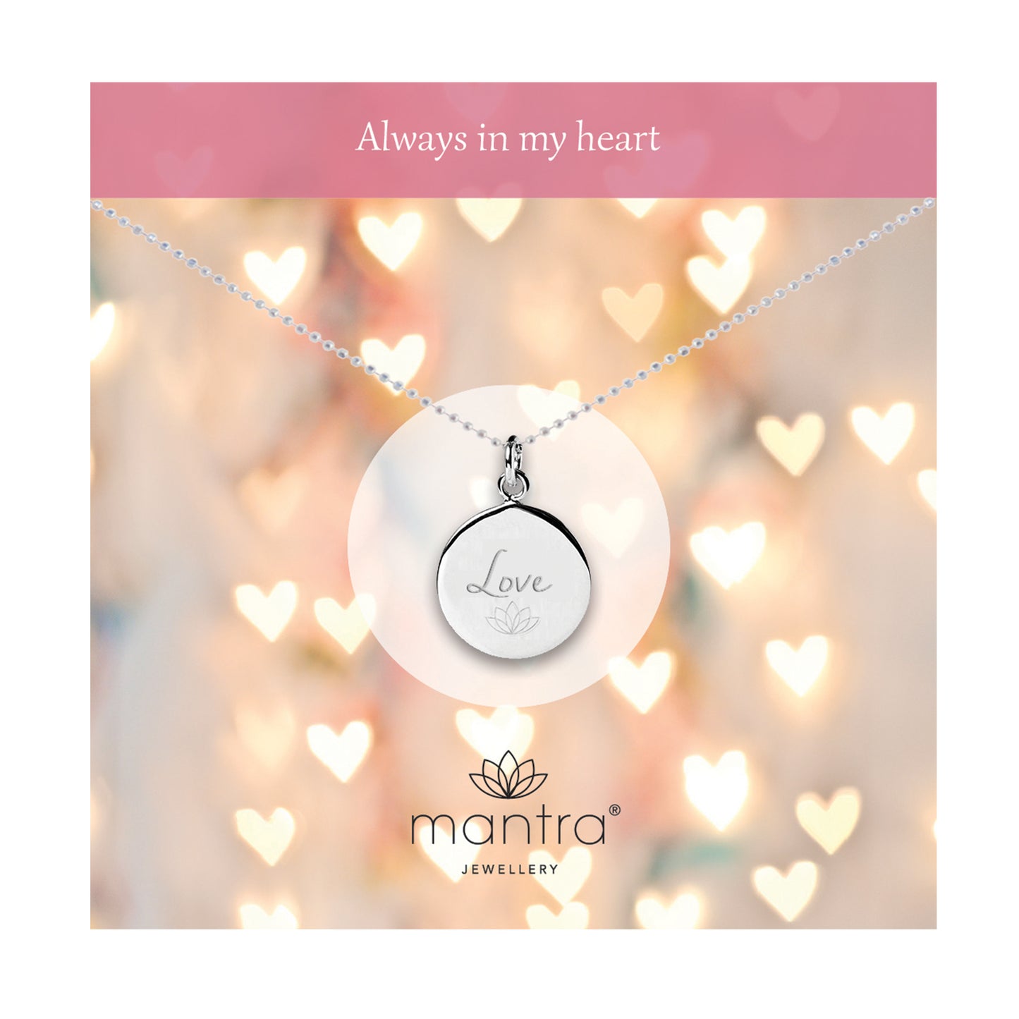 Love Disc Necklace in Sterling Silver
