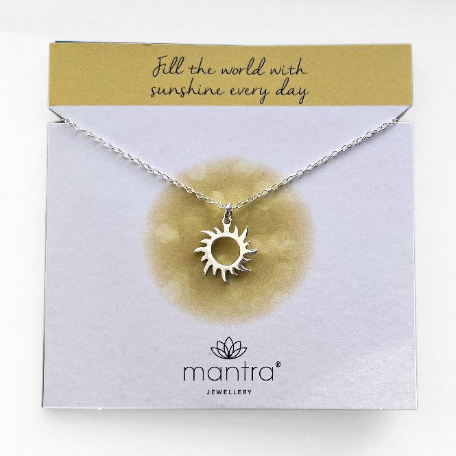 Mantra Jewellery Sun Necklace in Sterling Silver