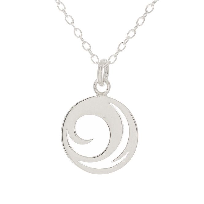 Mantra Jewellery Wave Necklace in Sterling Silver