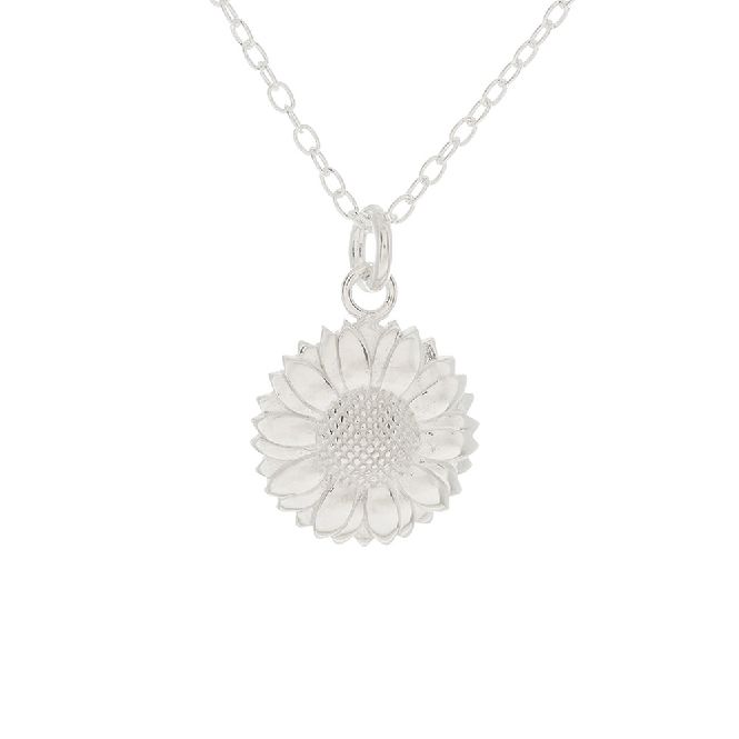 Sunflower Necklace in Sterling Silver