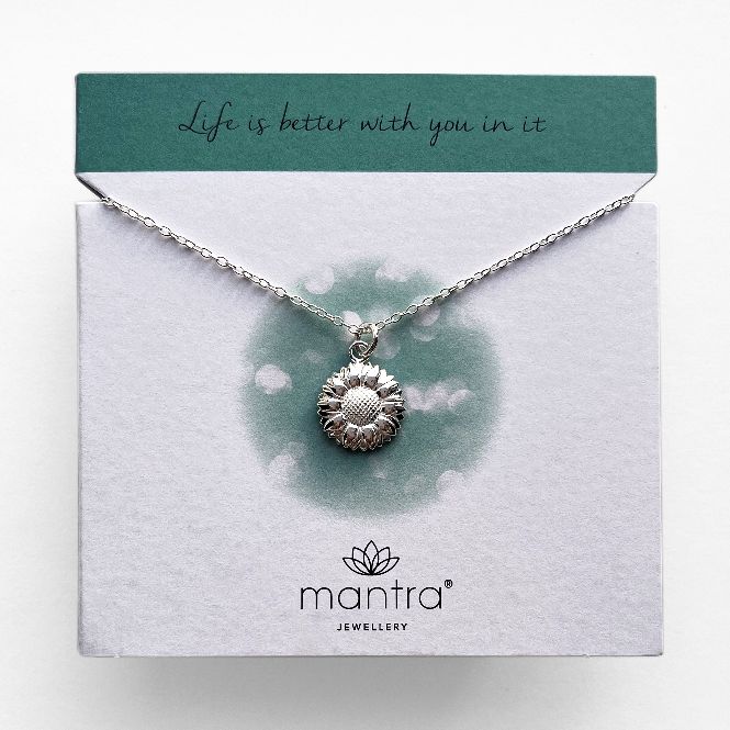 Mantra Jewellery Sunflower Necklace in Sterling Silver