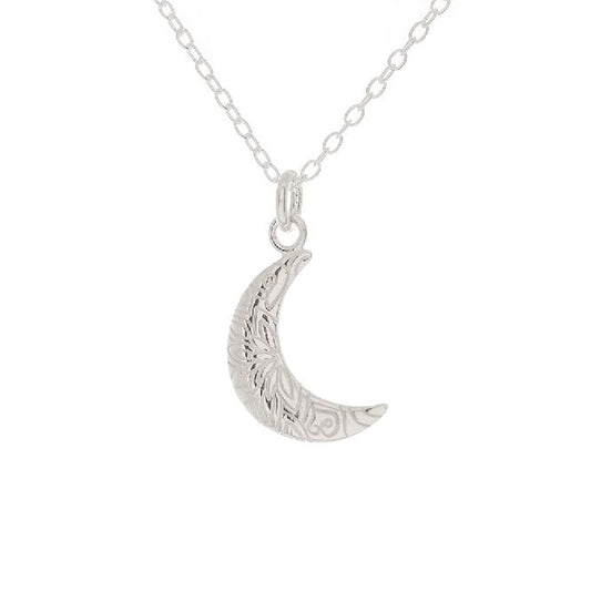 Crescent Moon Necklace in Sterling Silver