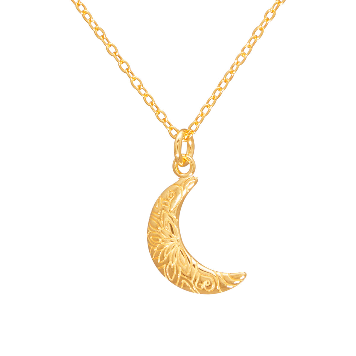 Crescent Moon Necklace in Gold