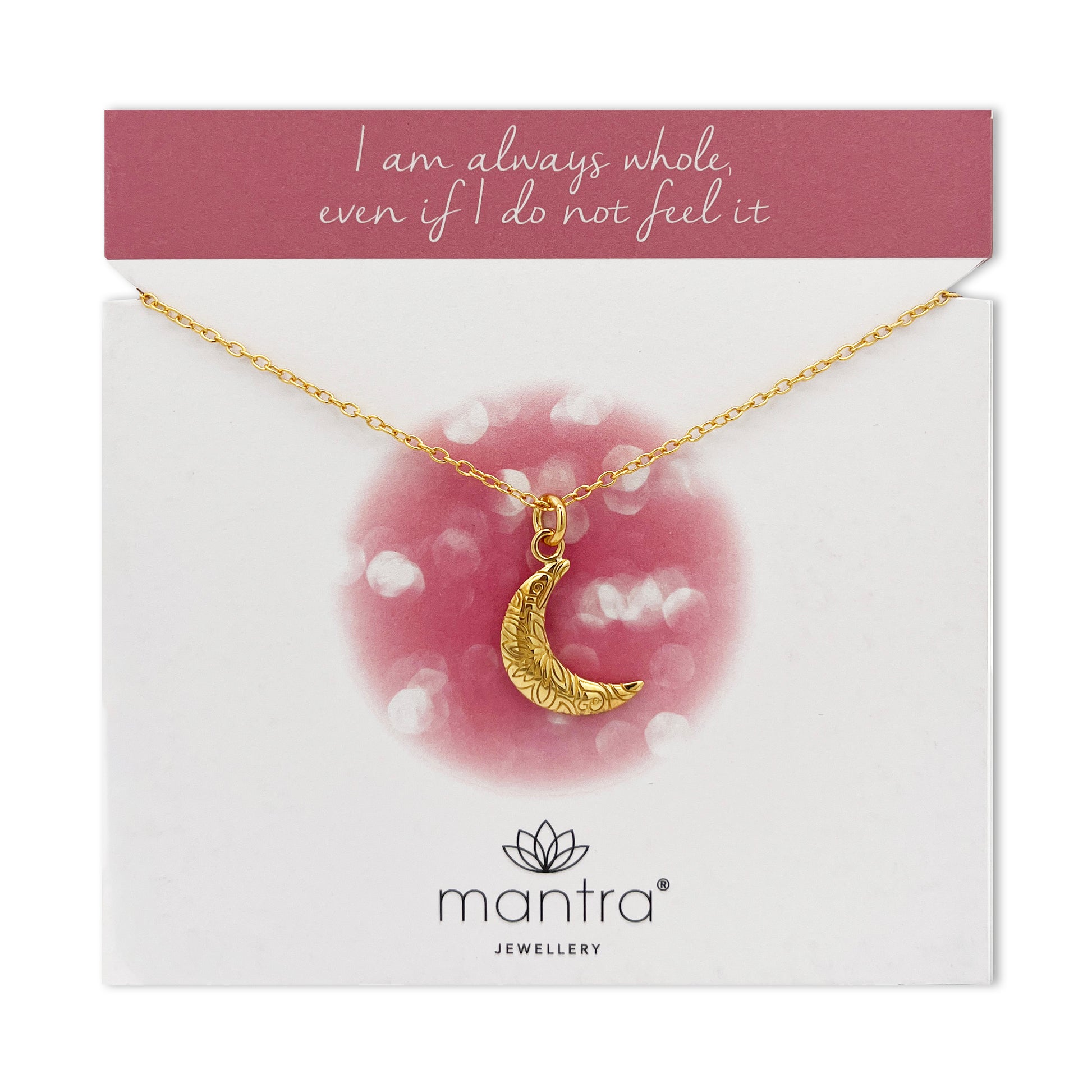 Mantra Jewellery Crescent Moon Necklace in Gold