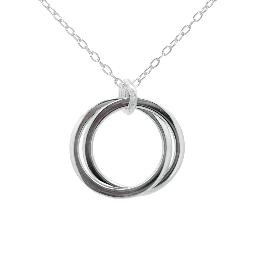Friendship Linked Circles Necklace in Sterling Silver