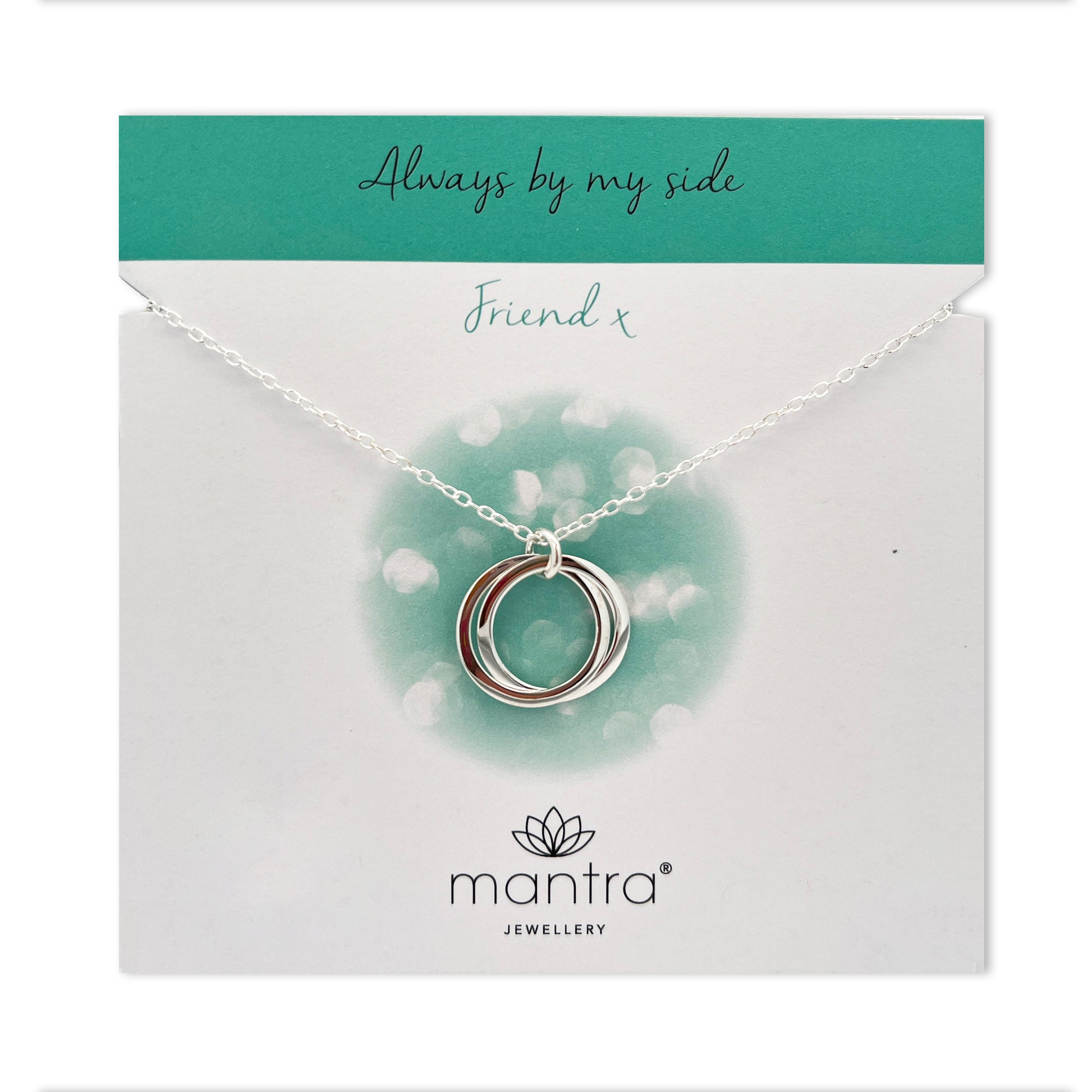 Mantra Jewellery Friendship Linked Circles Necklace in Sterling Silver