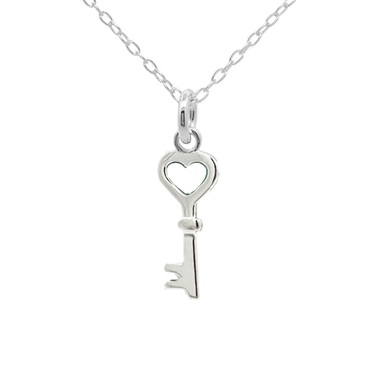 21st Birthday Key Necklace in Sterling Silver
