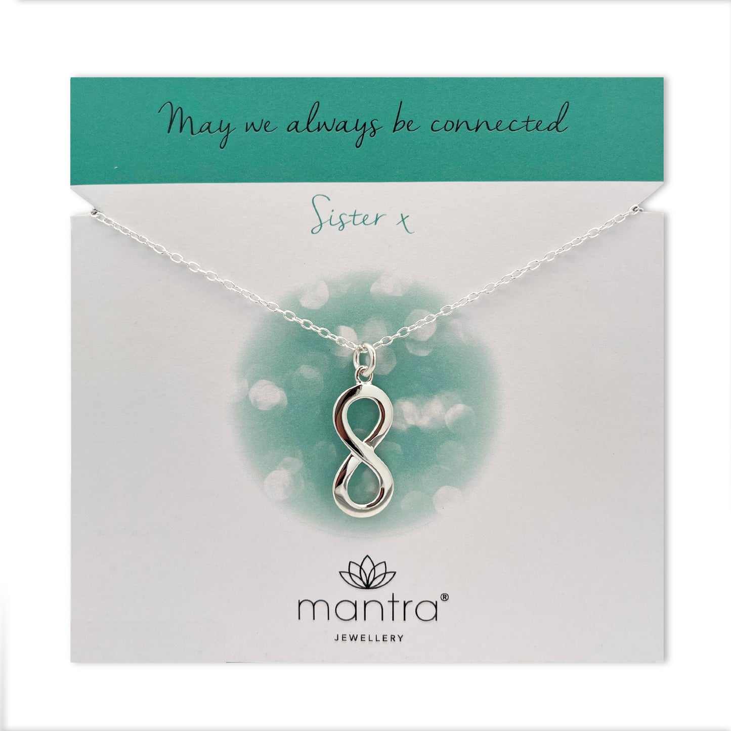 Sister Infinity Necklace in Sterling Silver