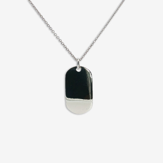 Mens Silver Tag Pendant
