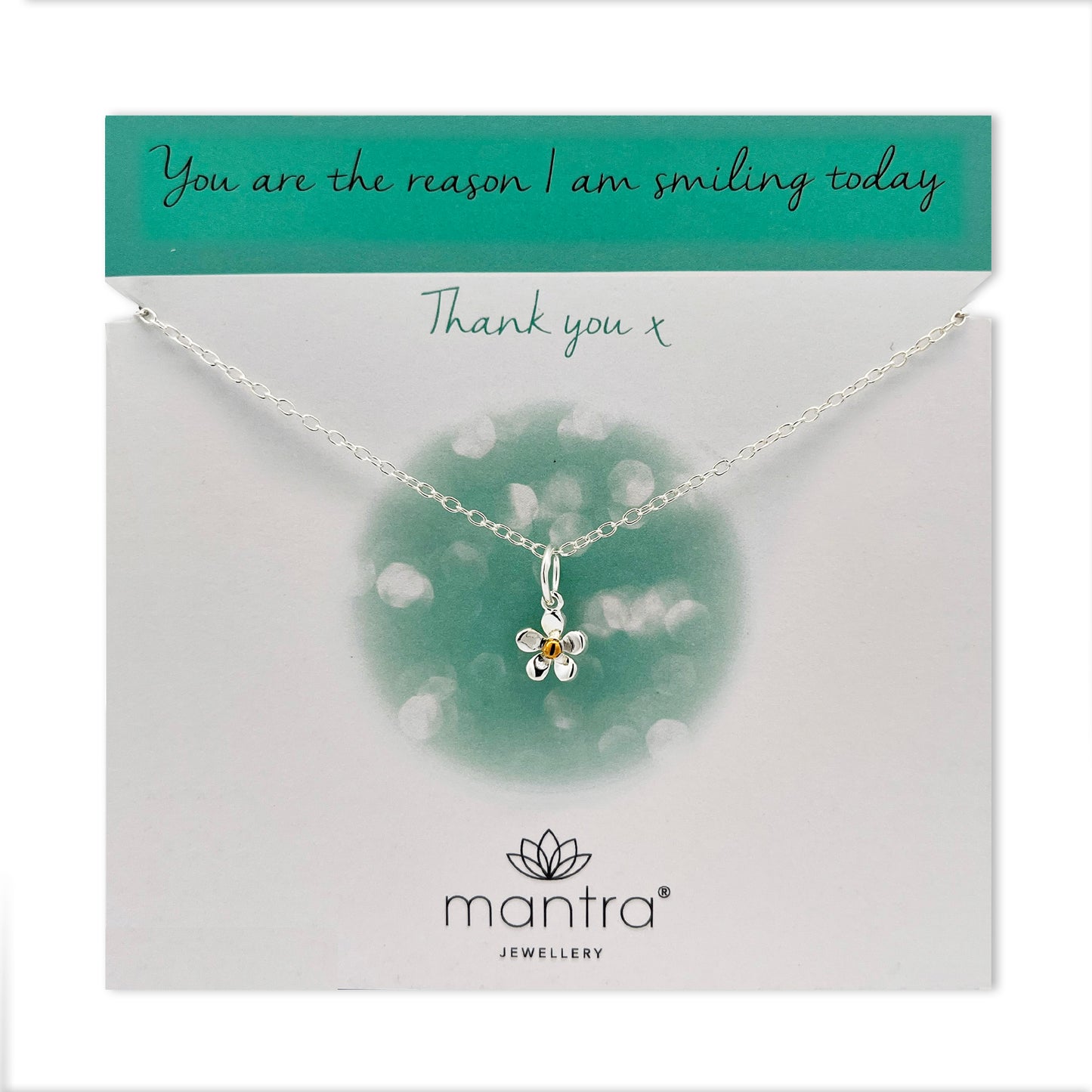 Thank You Daisy Necklace in Sterling Silver