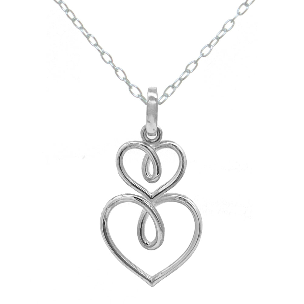 Mantra Jewellery Fancy Heart Mum Necklace in Sterling Silver