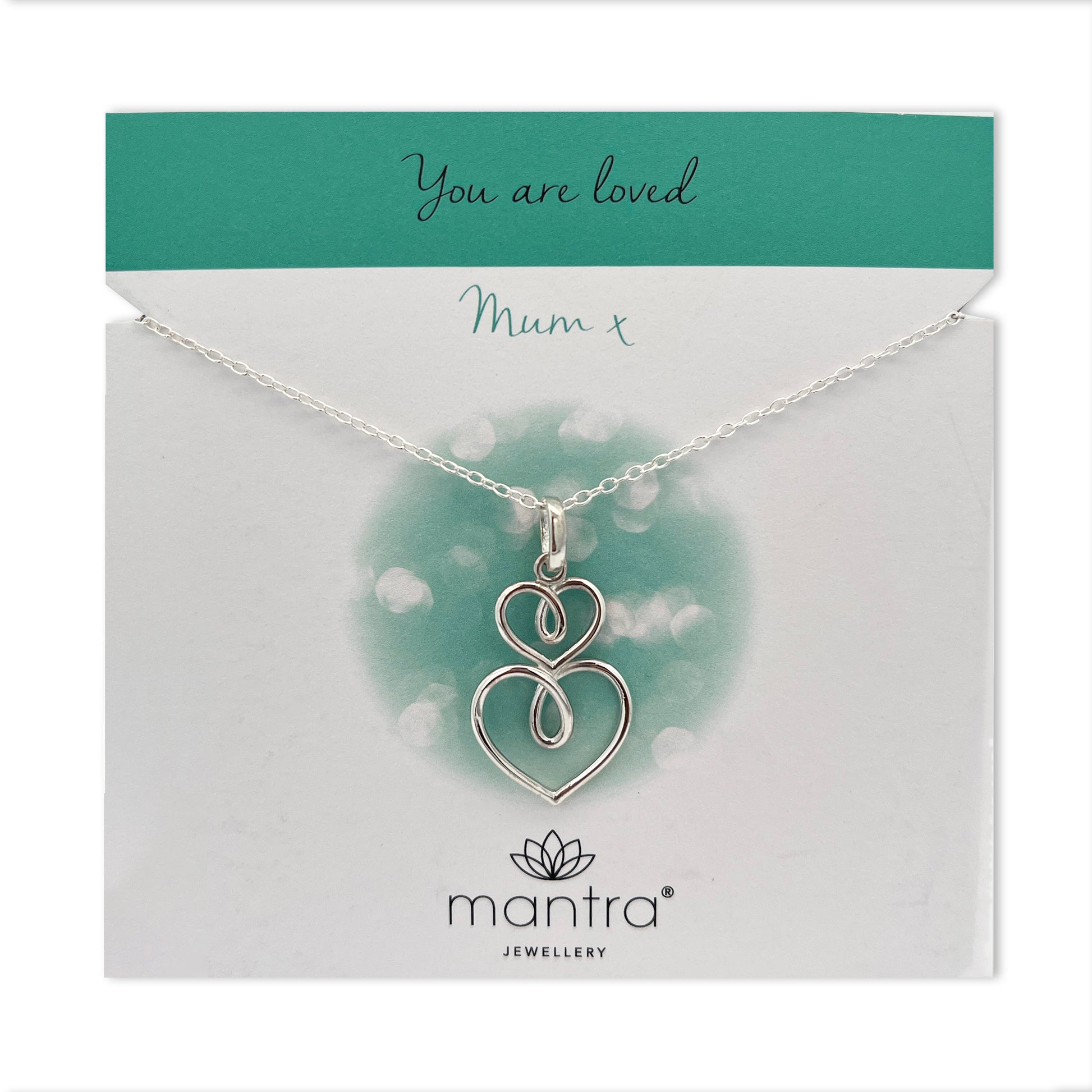 Mantra Jewellery Fancy Heart Mum Necklace in Sterling Silver