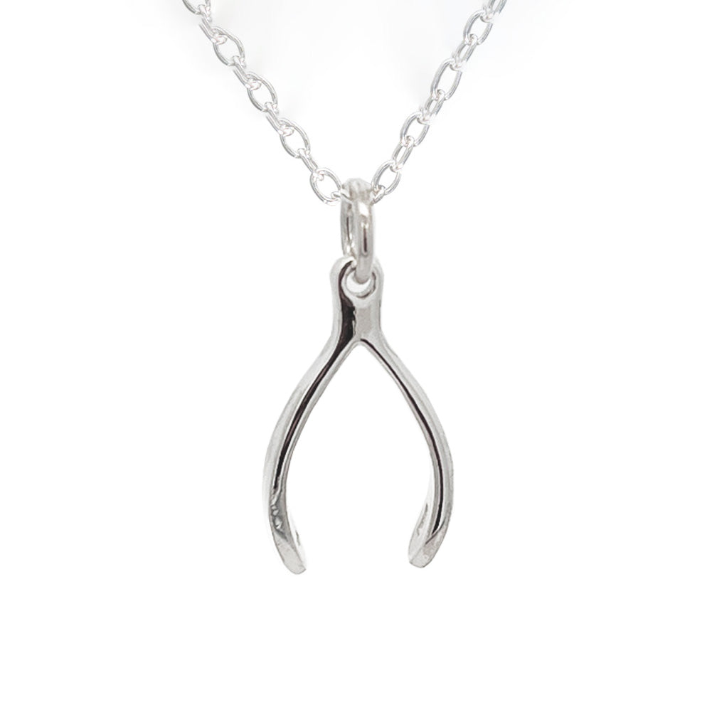 Mantra Jewellery 18th Birthday Wishbone Necklace in Sterling Silver