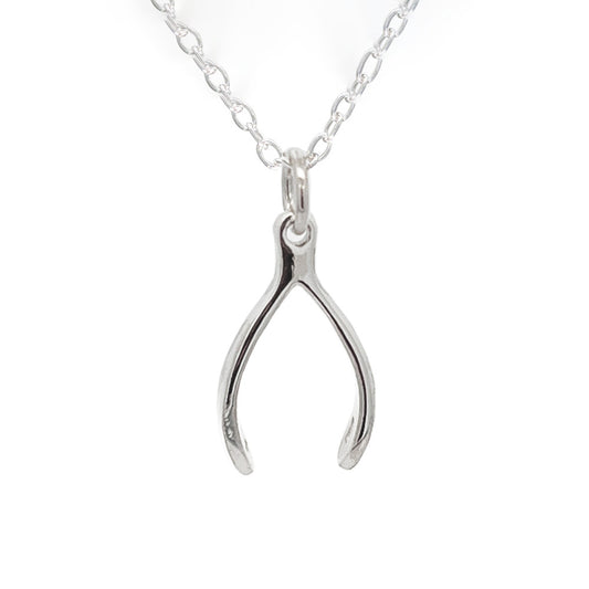 18th Birthday Wishbone Necklace in Sterling Silver