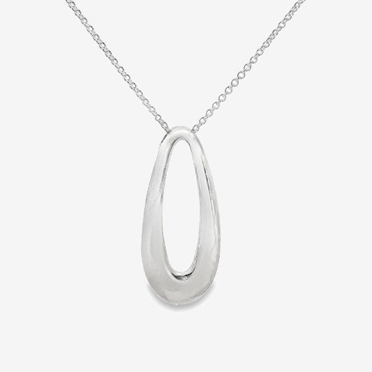 Silver Loop Drop Chunky Necklace