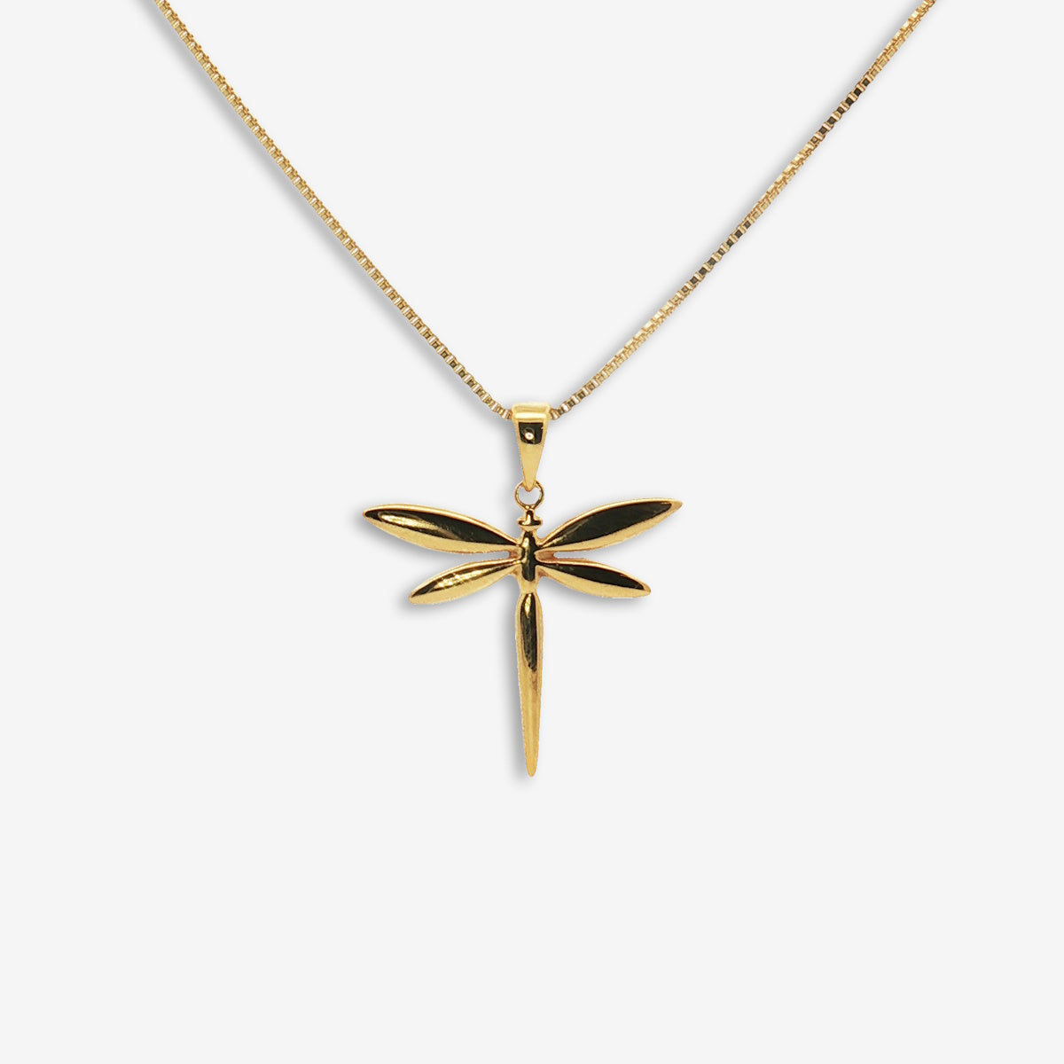 Gold Dragonly Pendant Necklace