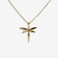 Gold Dragonly Pendant Necklace