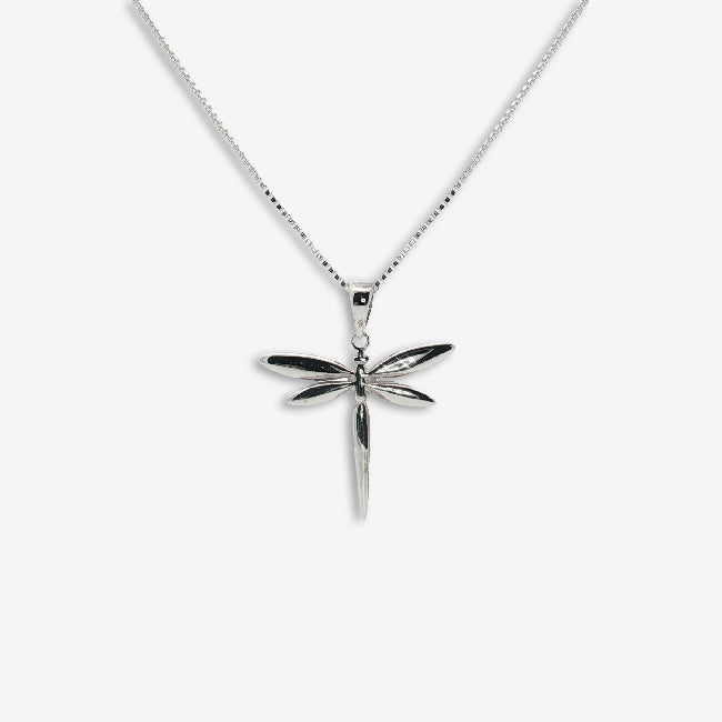 Silver Dragonfly Pendant Necklace