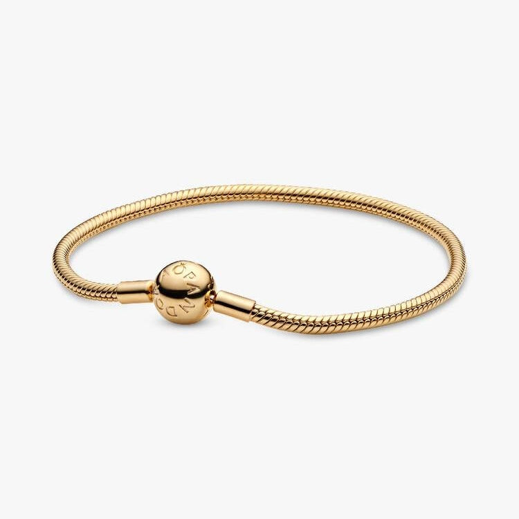 Pandora Moments Gold Snake Chain Bracelet, 17cm