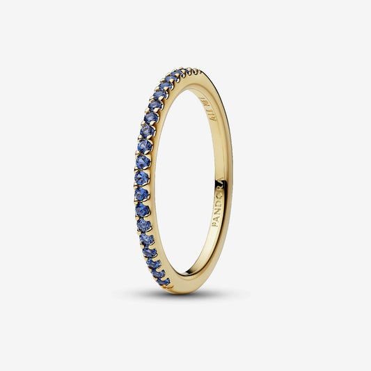 Pandora Gold Sparkling Blue Half-Eternity Band Ring