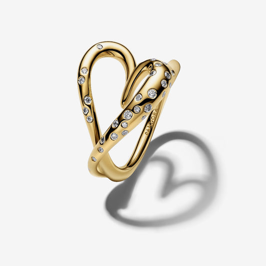 Pandora Organically Shaped Stone-Set Heart Ring