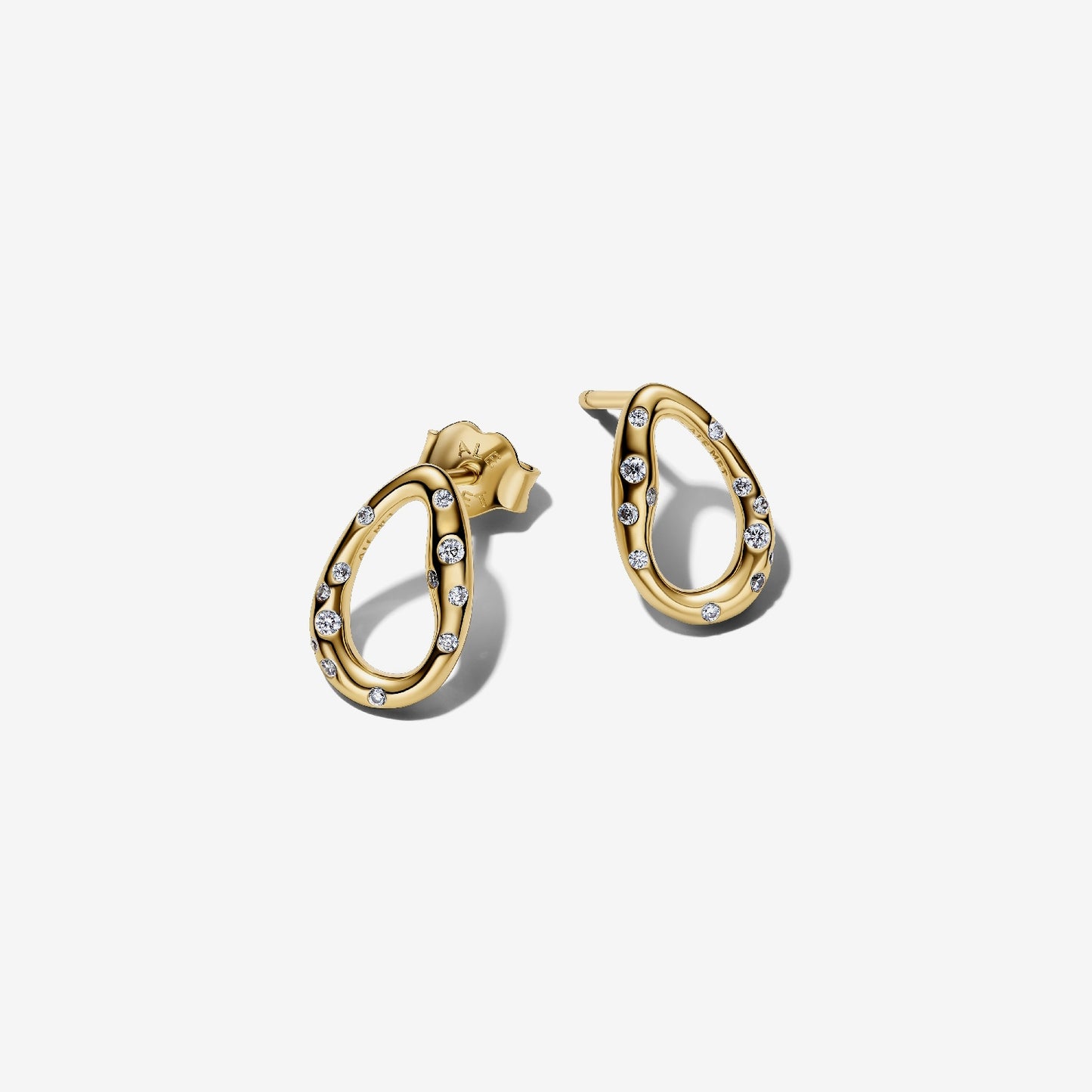 Pandora Organically Shaped Stone-Set Oval Stud Earrings