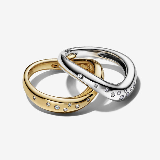 Pandora Organically Shaped Two-Tone Stacking Ring