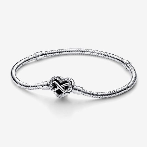 Pandora Sparkling Infinity Heart Snake Bracelet 19 cm | Grace & Co