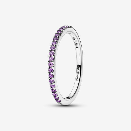 Pandora Sparkling Purple Half-Eternity Band Ring