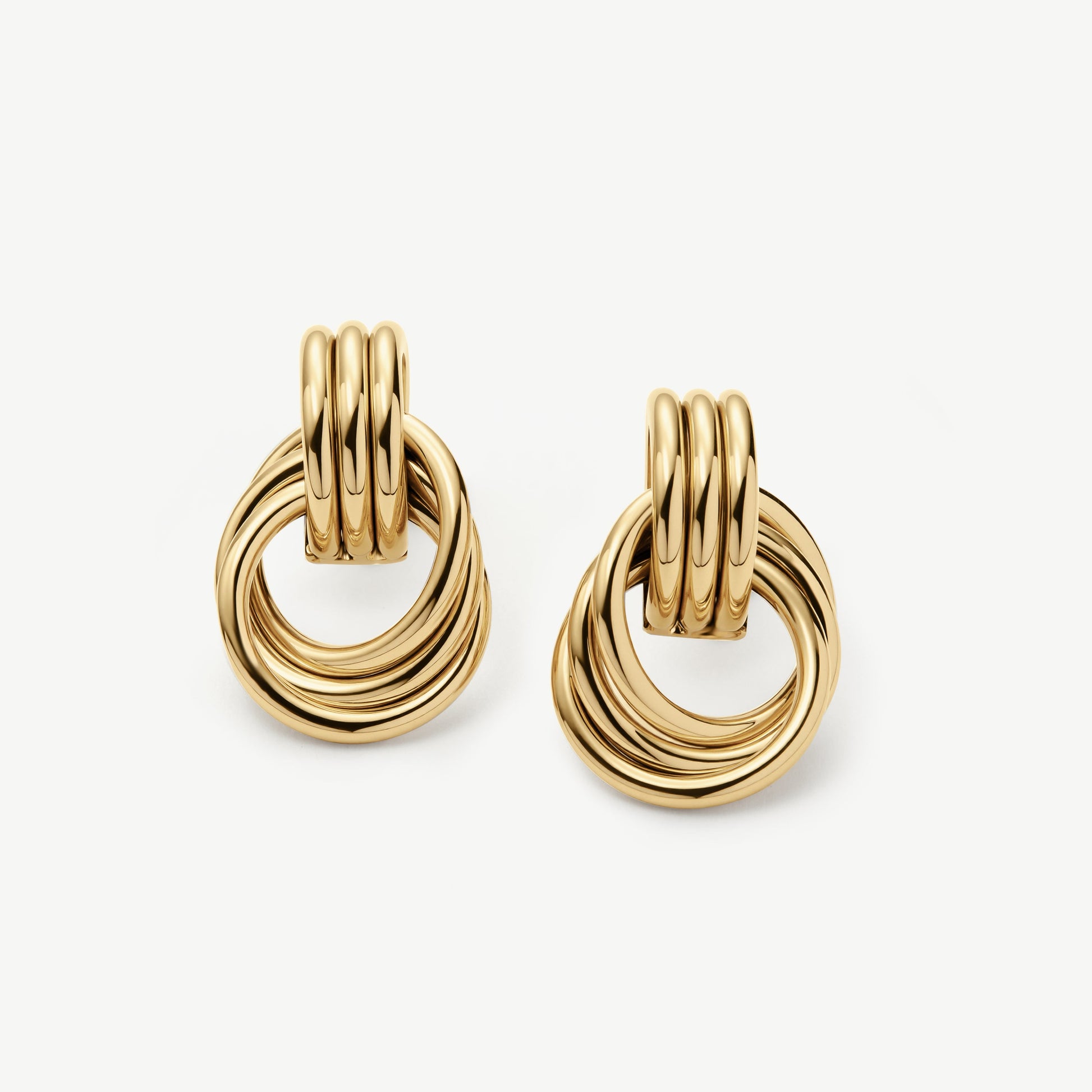 D.Louise Gold Knot Statement Stud Earrings
