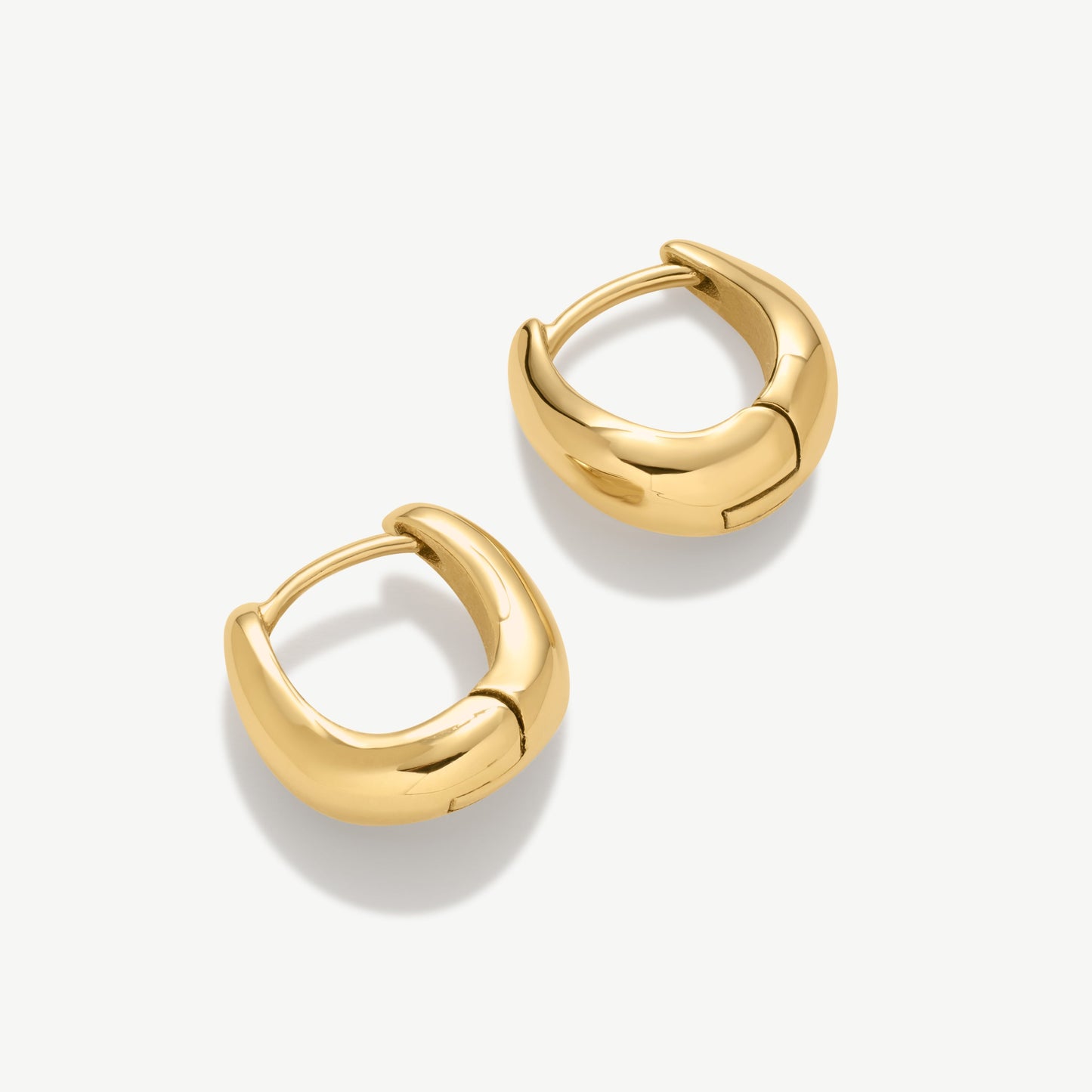 Gold Wave Huggie Hoop Earrings