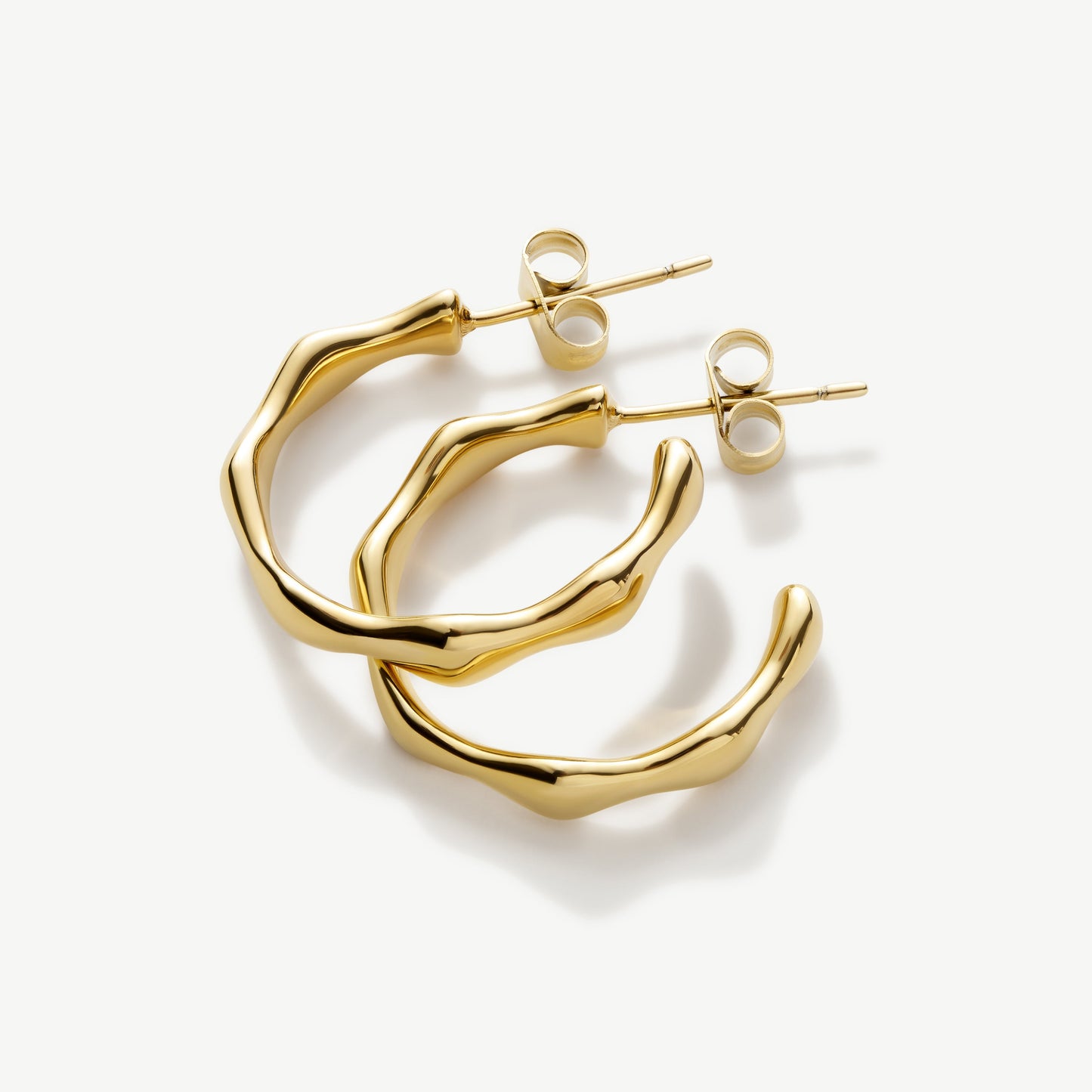 Gold Bamboo Hoop Earrings