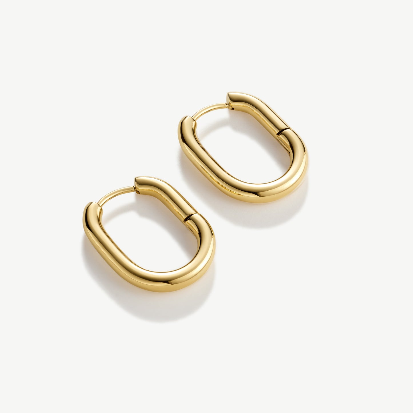 Gold Oval Hoop Earrings