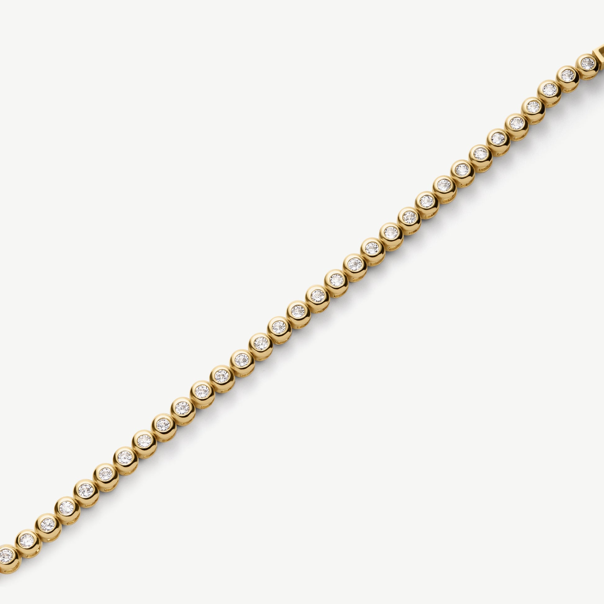 D.Louise Gold Classic Bezel Tennis Bracelet