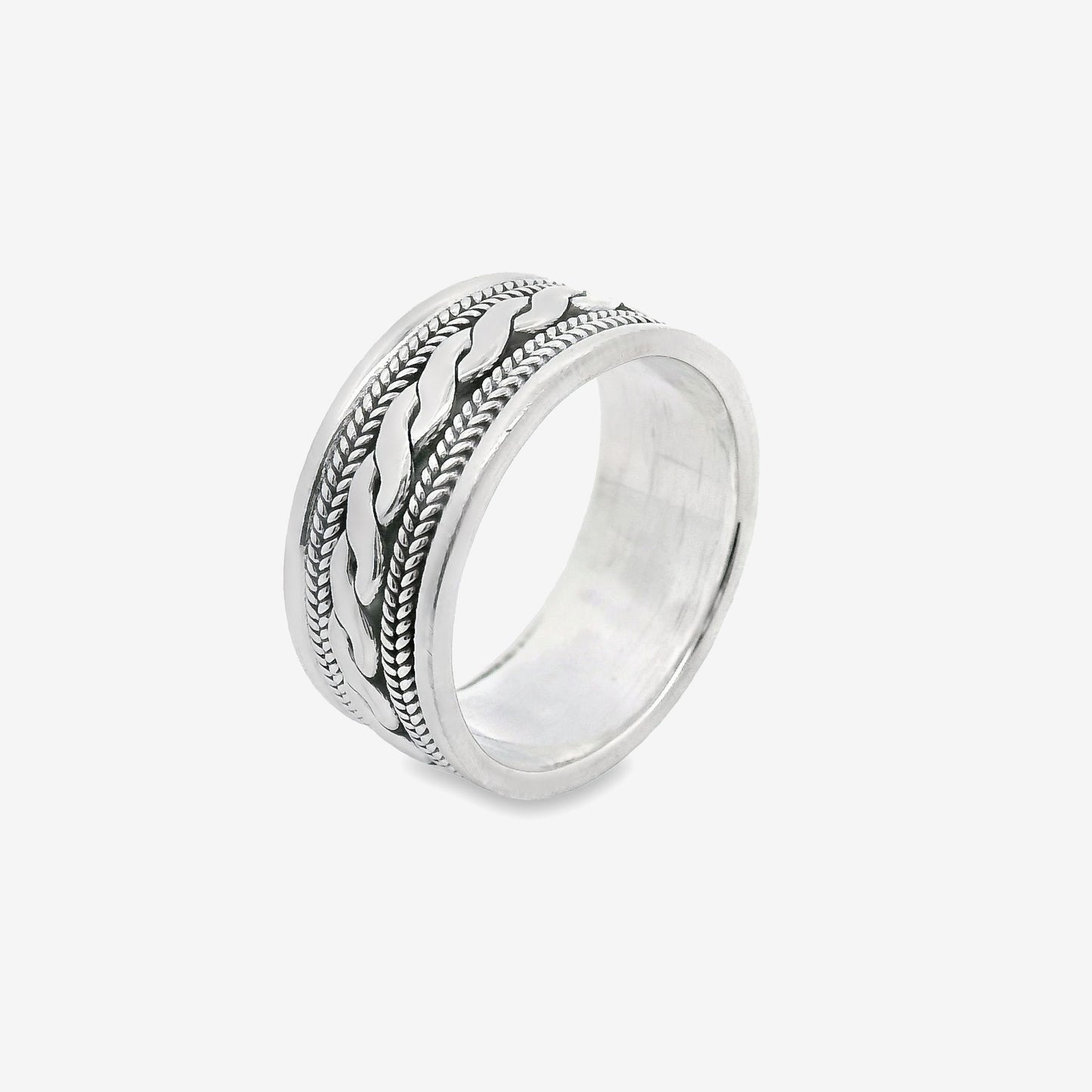 Oxidised Silver Ornate Ring, Size 57.5
