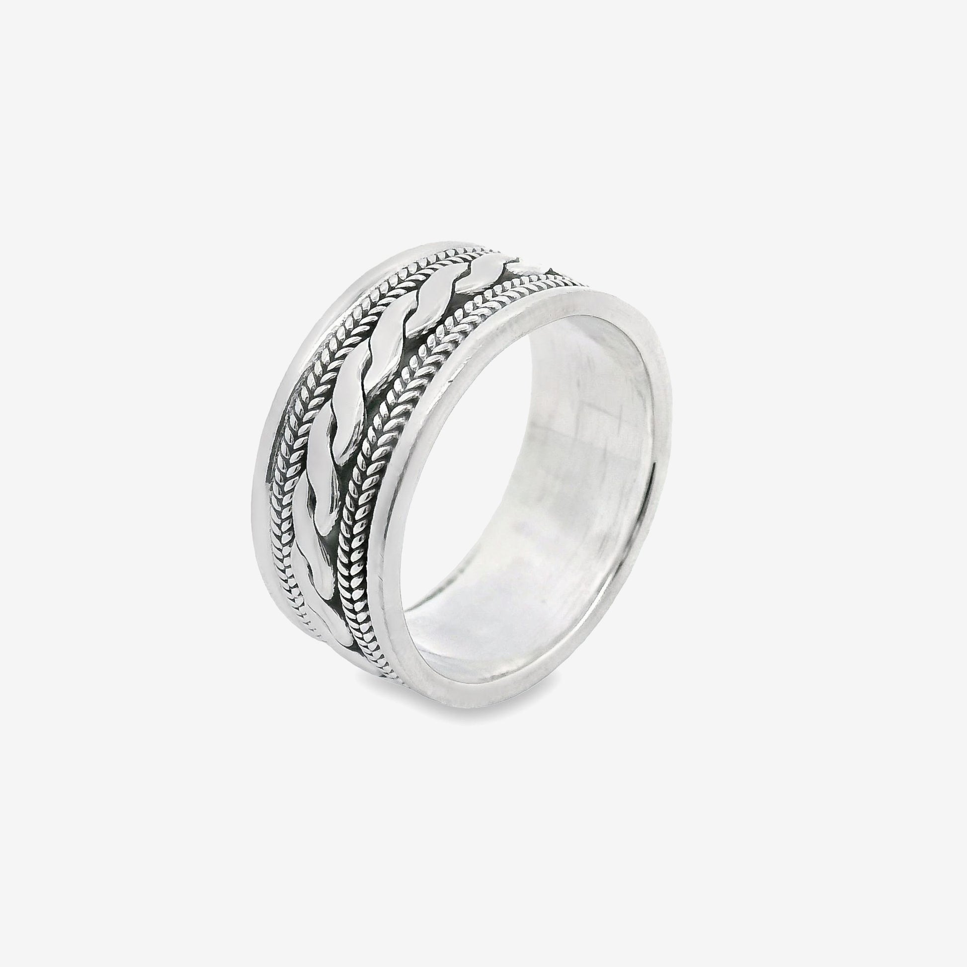 Grace & Co Oxidised Silver Ornate Ring, Size 57.5