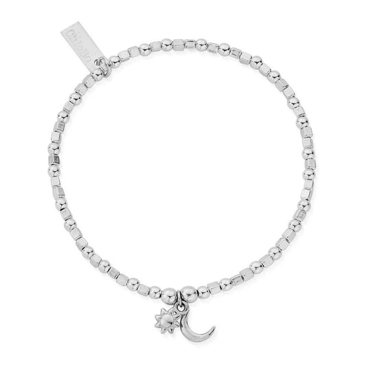 Mini Cube Dainty Moon & Sun Bracelet
