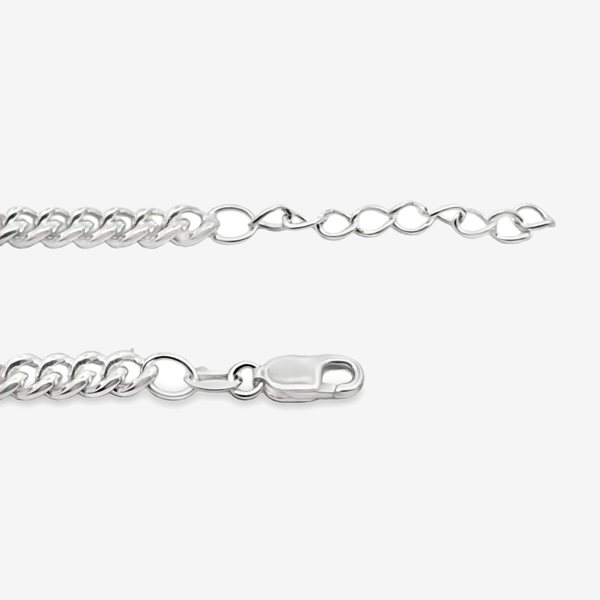 Grace & Co Men's Silver Slim Curb Link Bracelet, 22cm