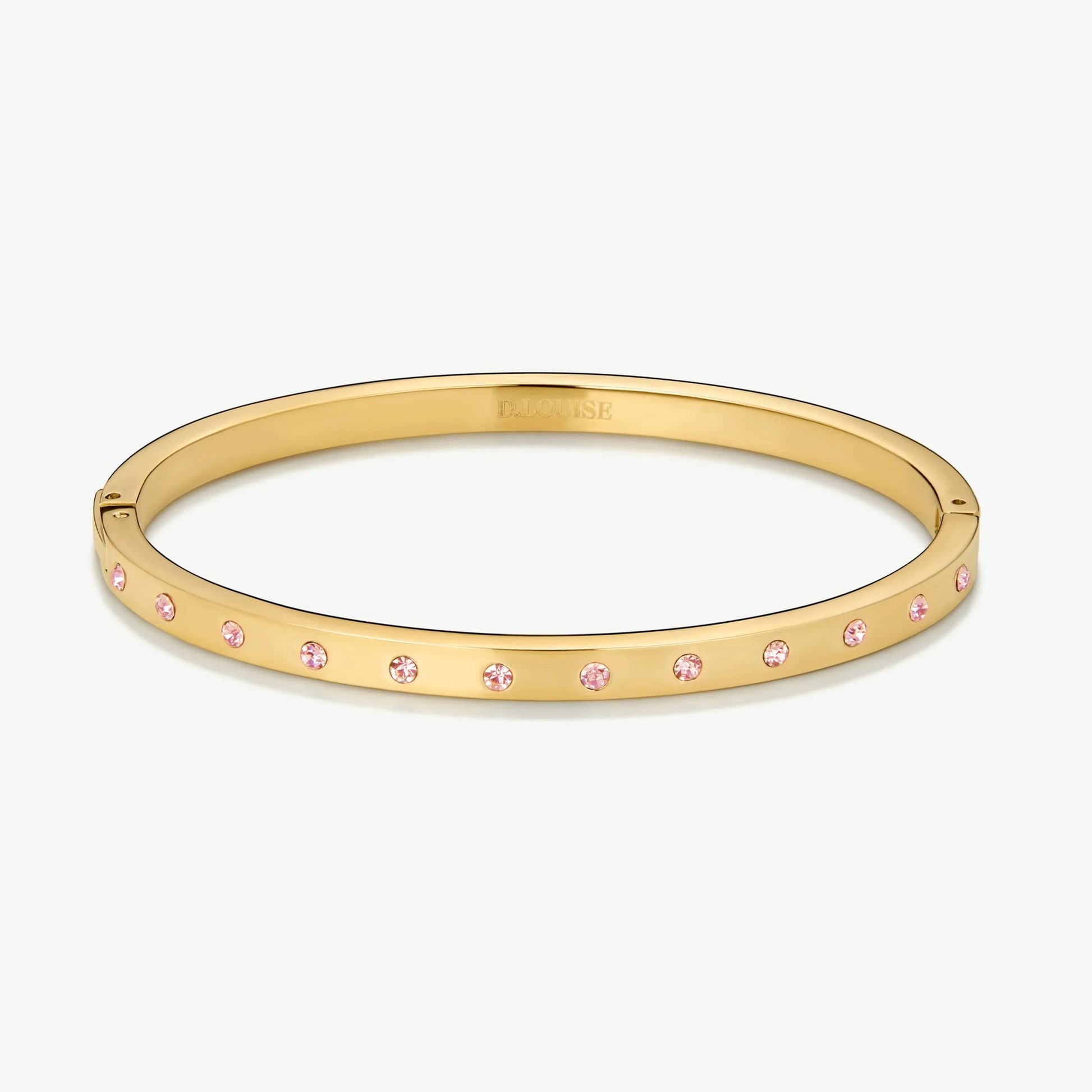 D.LOUISE Gold Slim Pink Eternity Bangle